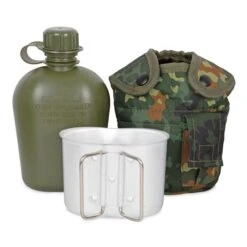 Mil-Tec US Feldflasche M. Becher U. Hülle -Camping-Ausrüstung Verkäufe 2024 14506 021neu