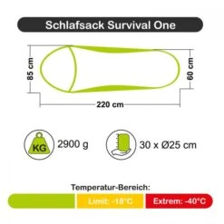 Carinthia Schlafsack Survival One -Camping-Ausrüstung Verkäufe 2024 c9207 001