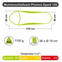 HIGHLANDER Mumienschlafsack Phoenix Spark 150 -Camping-Ausrüstung Verkäufe 2024 hlsb242 001 5 1